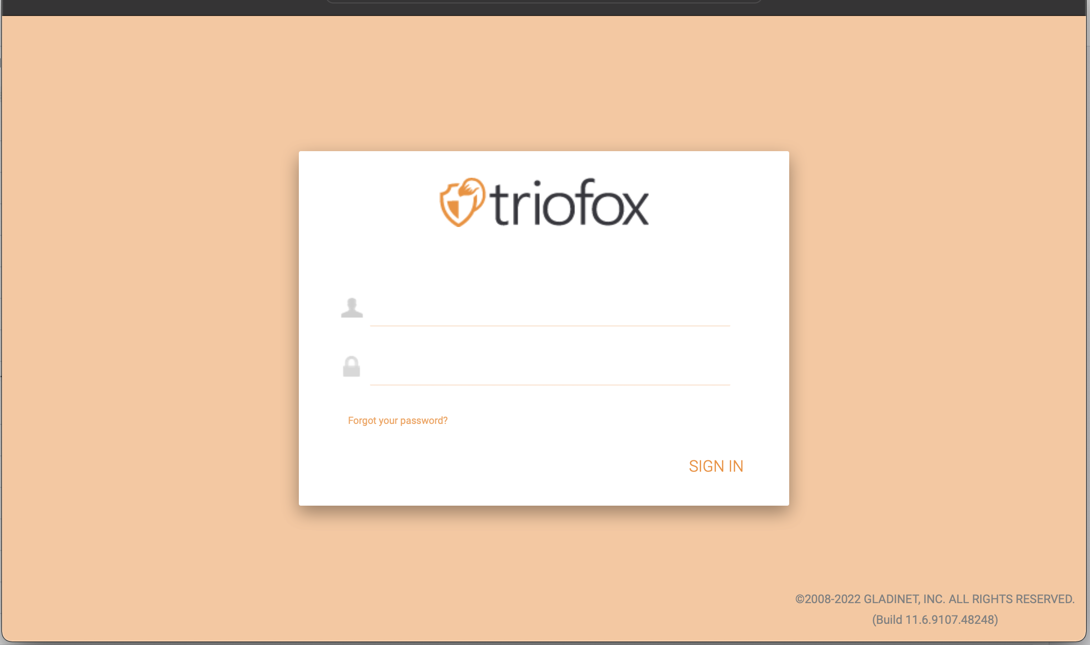 Logge Triofox Web Portal ein