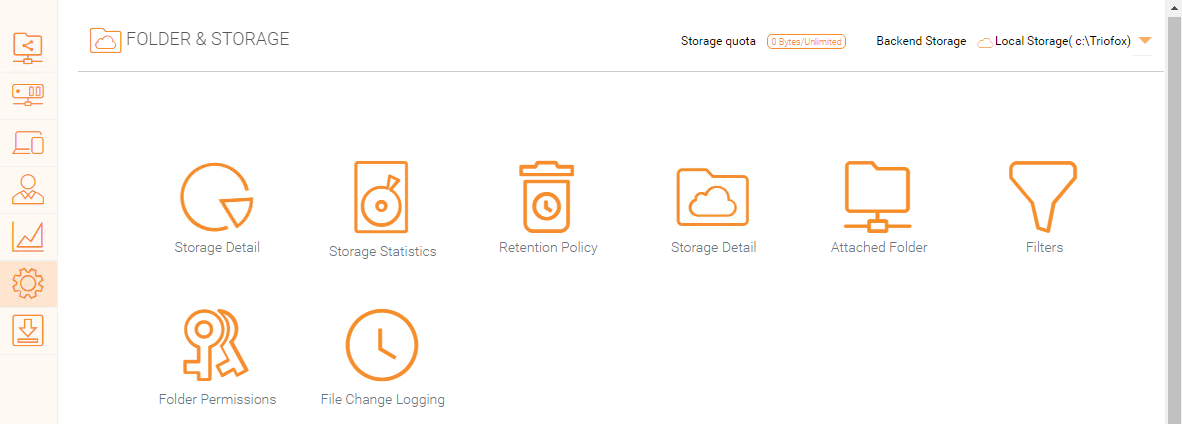 triofox folder and storage