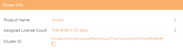 Triofox Cluster Info