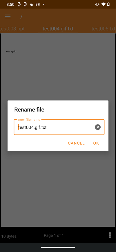 context menu