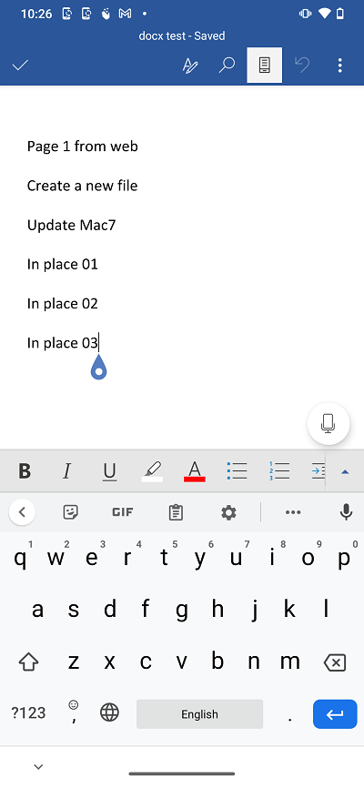 context menu