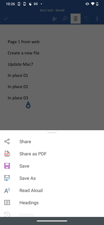 context menu