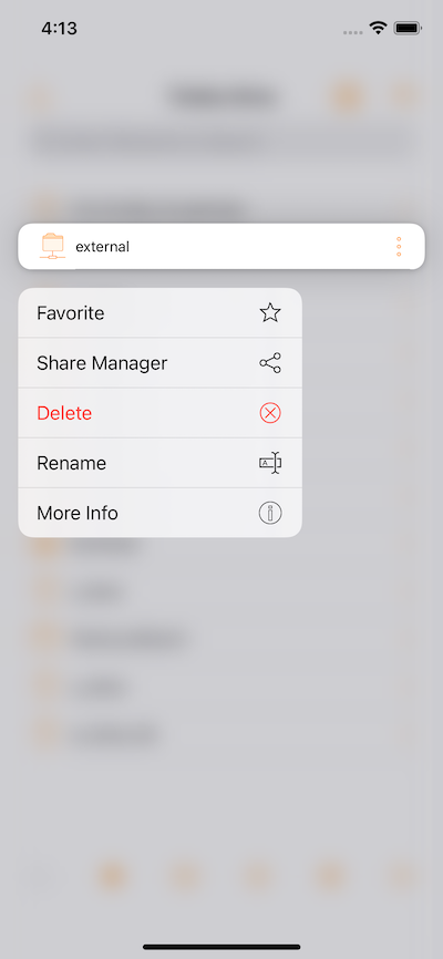 Folder menu