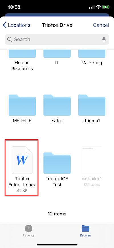 File in Files App
