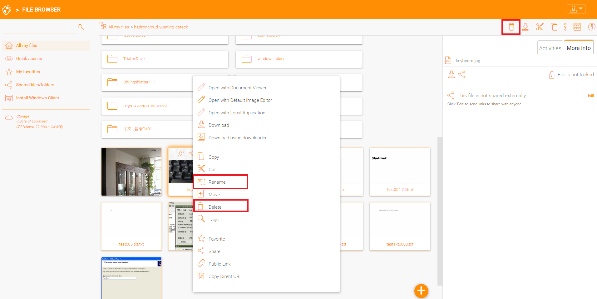 triofox web interface